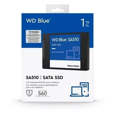 Western Digital 1TB WD Blue SA510 SATA SSD  Internal 2.5”/7mm Cased Solid State Drive - WDS100T3B0A